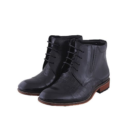 Men's Ankle Lace-up Boot - Black - Msh-4394