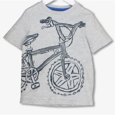 Grey Bicycle Print T-shirt