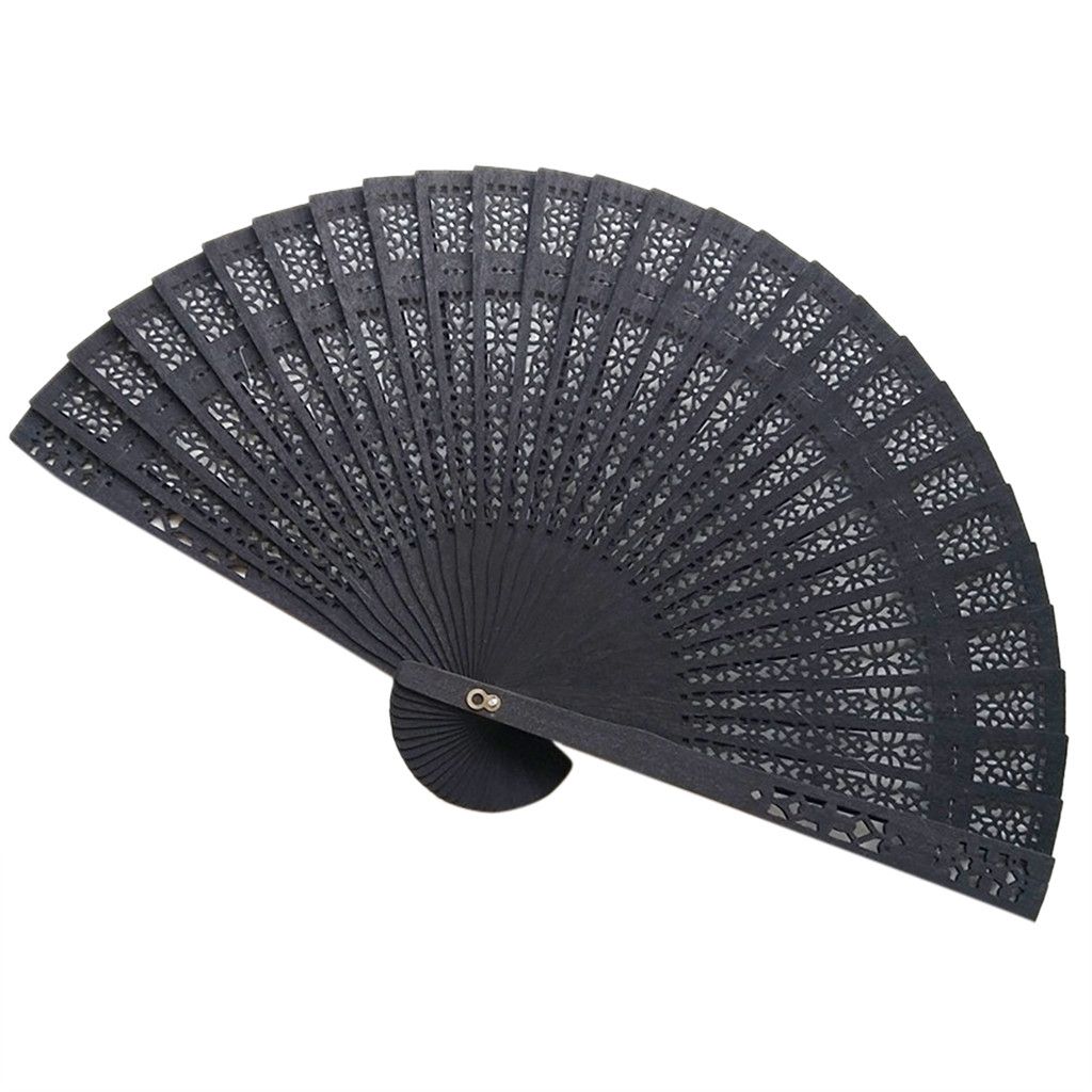 Fan Sandalwood Openwork 2019 Wooden Fan Fan New Carved Wedding #NN628 20cm