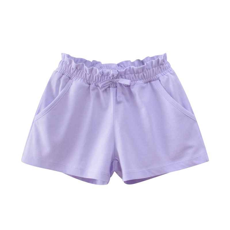 100% Cotton Kids Plain Girls Shorts-Dark Pink