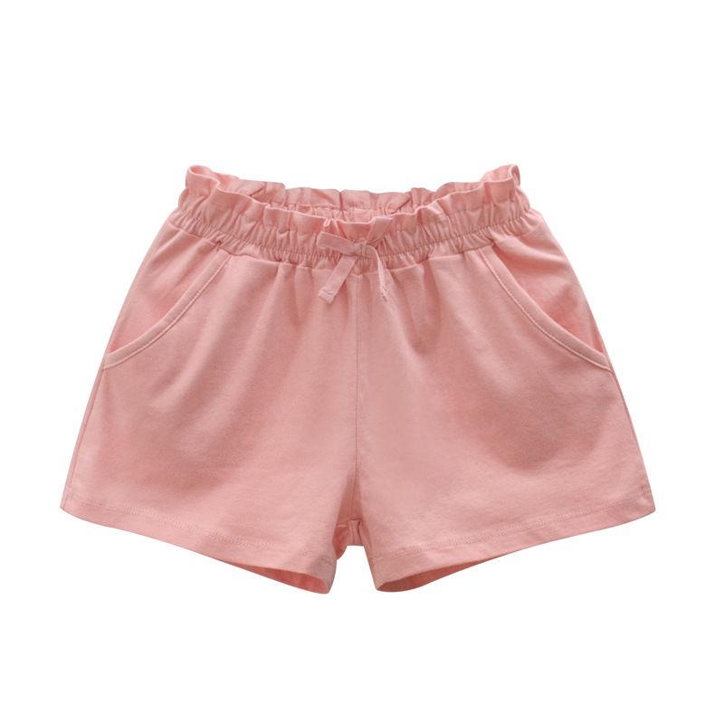 100% Cotton Kids Plain Girls Shorts-Dark Pink