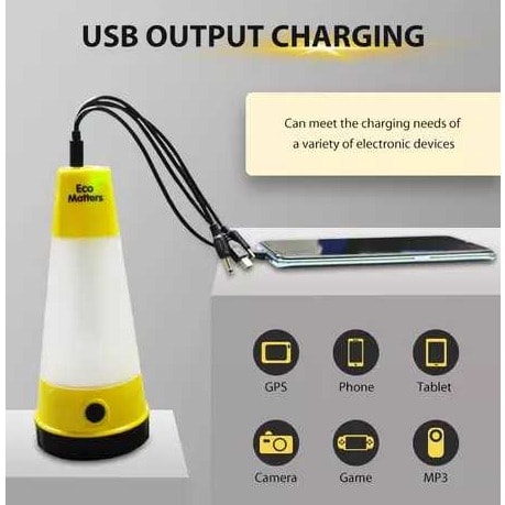 Solar Powered Lantern And Flashlight - Usb Phone Charger