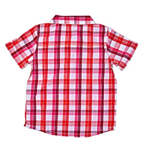 Boy's Checked Short-Sleeve Shirt - Pink