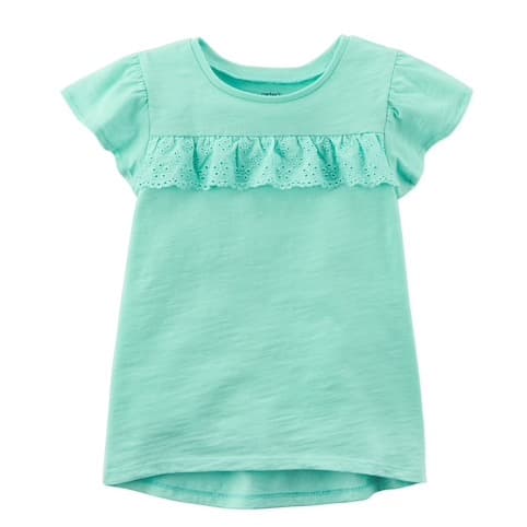 Toddler Girl's Ruffle Hi-lo Tee - Mint