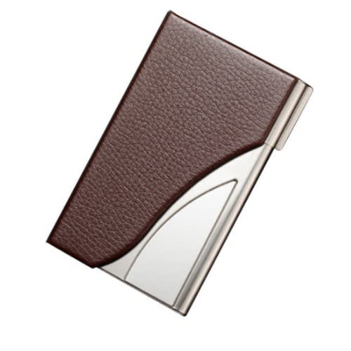 Luxury Design Card Holder Case Stainless Steel Metal-brown