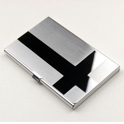 Executive Stainless Steel Business Card Holder Wallet - Silver