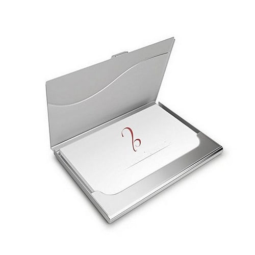 Executive Stainless Steel Business Card Holder Wallet - Silver
