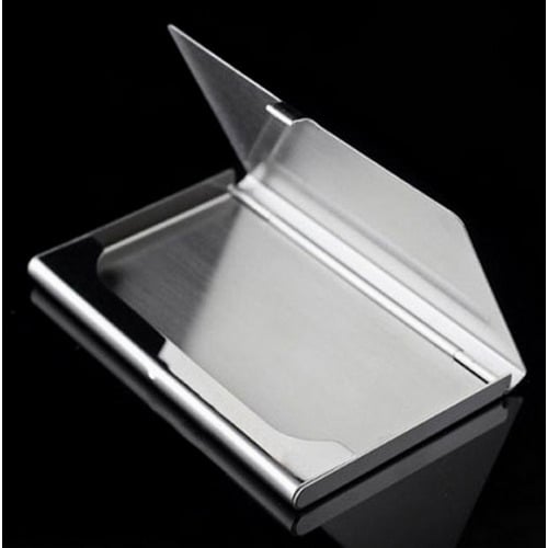 Executive Stainless Steel Business Card Holder Wallet - Silver