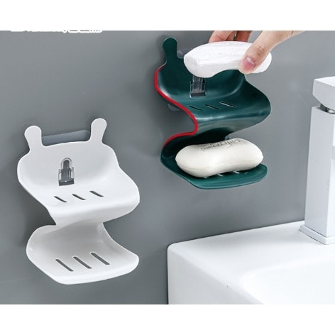 Double Layer Soap Dish With Adhesive Gum-2pcs