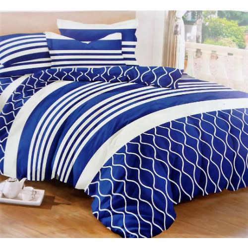 Multicolor Duvet - Blue And White Patterned