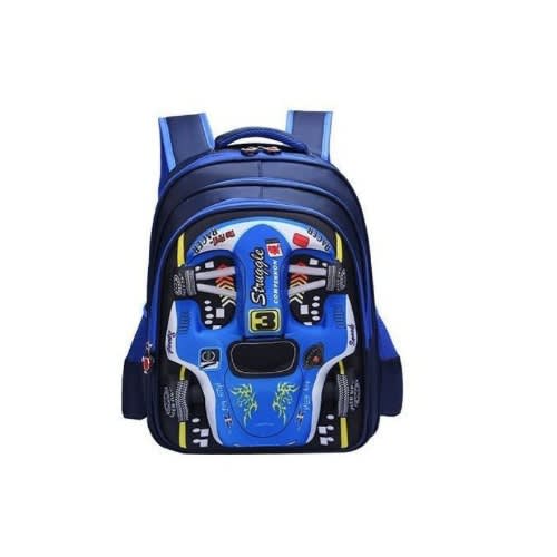 3D Embossed Cartoon Character School Bag - Large - Blue