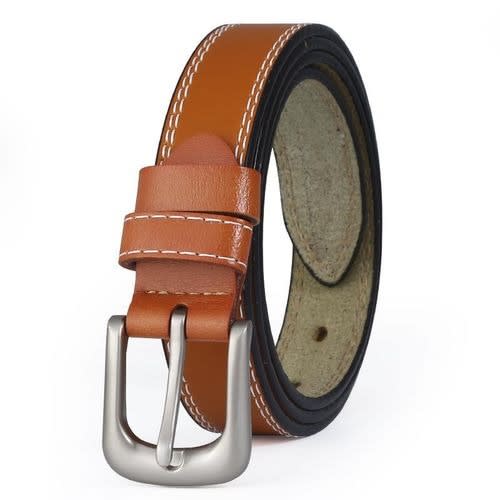 Unisex Tiny Leather Belt - Brown