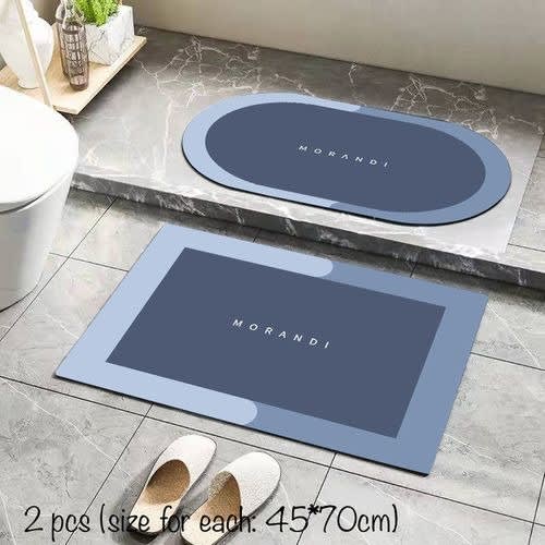2 Pcs Of Anti-slip Bathroom Floor Mat - 45X70cm