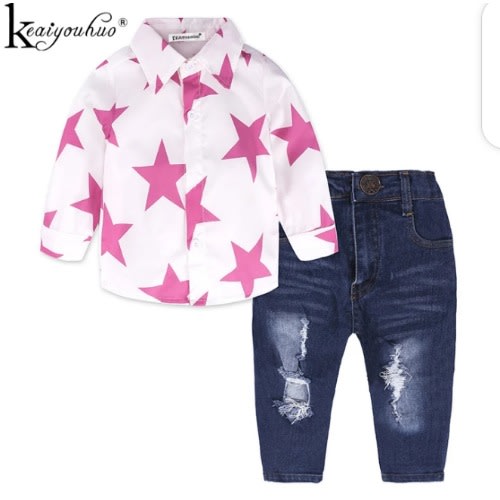 Baby Girls' Button Down Top & Jeans