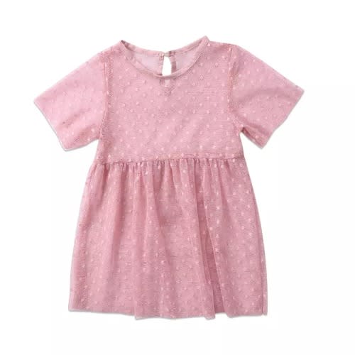 Toddler Transparent Mini Net Dress - Pink