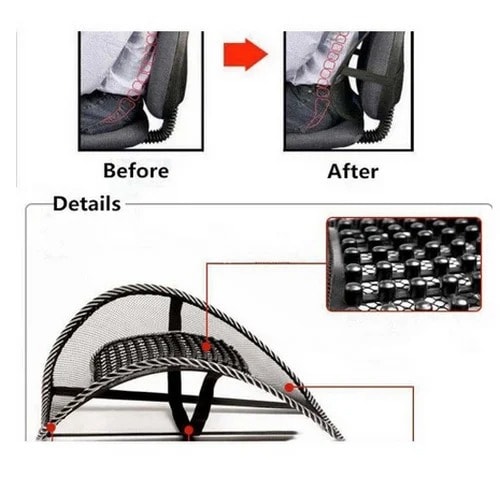 Mesh Lumbar Back Support - 2 In 1 For A Car Seat And An Office Chair