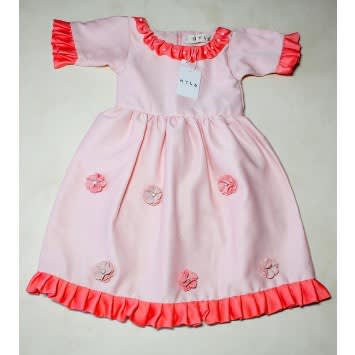 Nyla Exclusive Peach Crepe Baby Dress