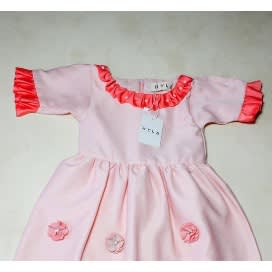 Nyla Exclusive Peach Crepe Baby Dress
