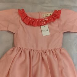Nyla Exclusive Peach Crepe Baby Dress