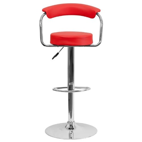Swivel Adjustable Height Bar Stool -03 - Set Of 2 - Red