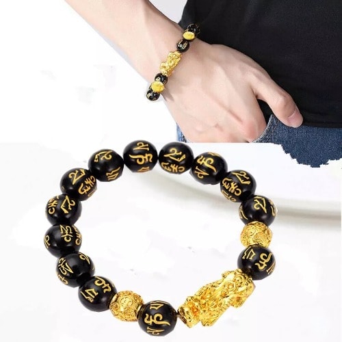 Obsidian Hand Bracelet