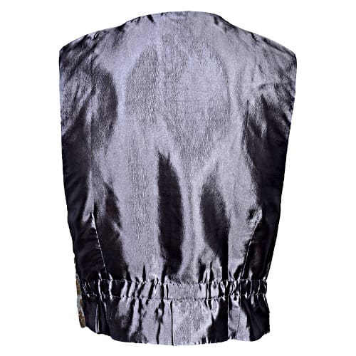 Patterned Men's Waistcoat- Grey&Gold - MWC-2821