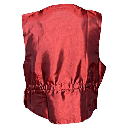 Wrap Around Men's Waistcoat With Lapel -Wine - MWC-2810