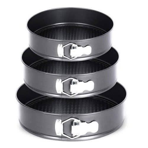 Non Stick Round Shape Cake Bake Pan - 3 Piece Set