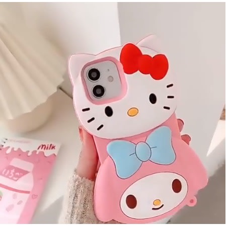 Hello Kitty Cartoon Soft Phone Cases For iPhone 13 Pro Max - Pink