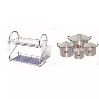 Dish Rack And Pot Bundle