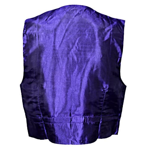Dotted Detailed Men's Waistcoat - Silver & Purple - MWC-1422