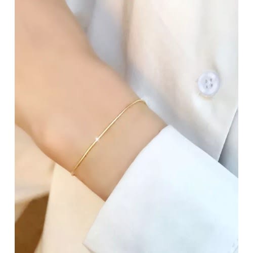 Tiny Unisex Snake Bone Bracelet - Gold