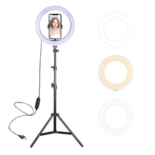 Professional 10 Inches Ring Light With Tripod Stand And Mobile Phone Holder