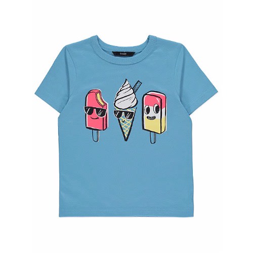 Blue Ice Lolly Print Short Sleeve T-shirt