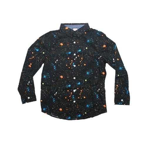 Boys Long Sleeve Galaxy Print Shirt