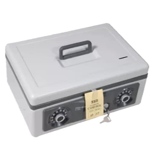 Cash Box Safe With Key & Combination Lock