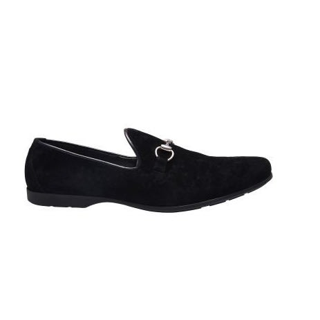 Suede Royal Shoe With Chain Detail - Black