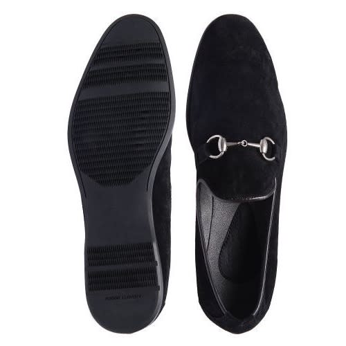 Suede Royal Shoe With Chain Detail - Black