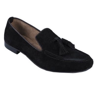 Suede Slip-on With Tassels - Black