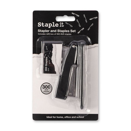 Stapleit Stapler And Staples Set- Includes Refill Box Of 300