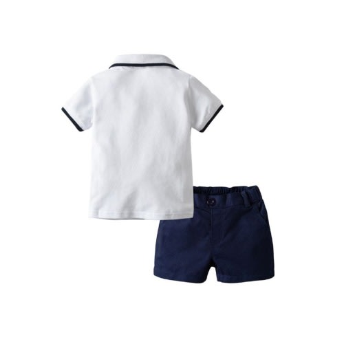2 Pieces Baby Boy Polo Shirt Bodysuit And Shorts Set