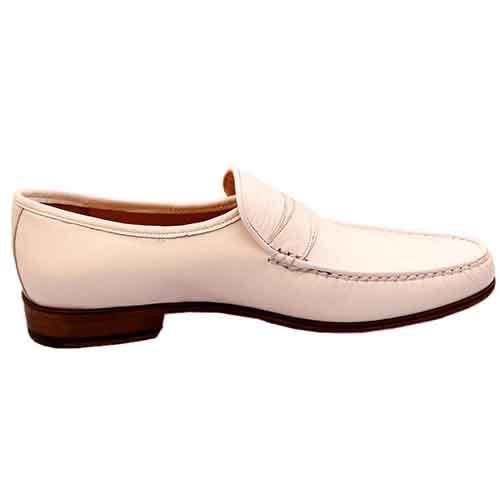 Plain And Patterned Calfskin White Nappa Shoe