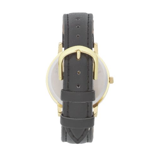 Floral Dial Black Strap Ladies Watch