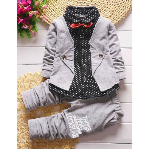 Baby Boy Stylish Clothing Set - Grey