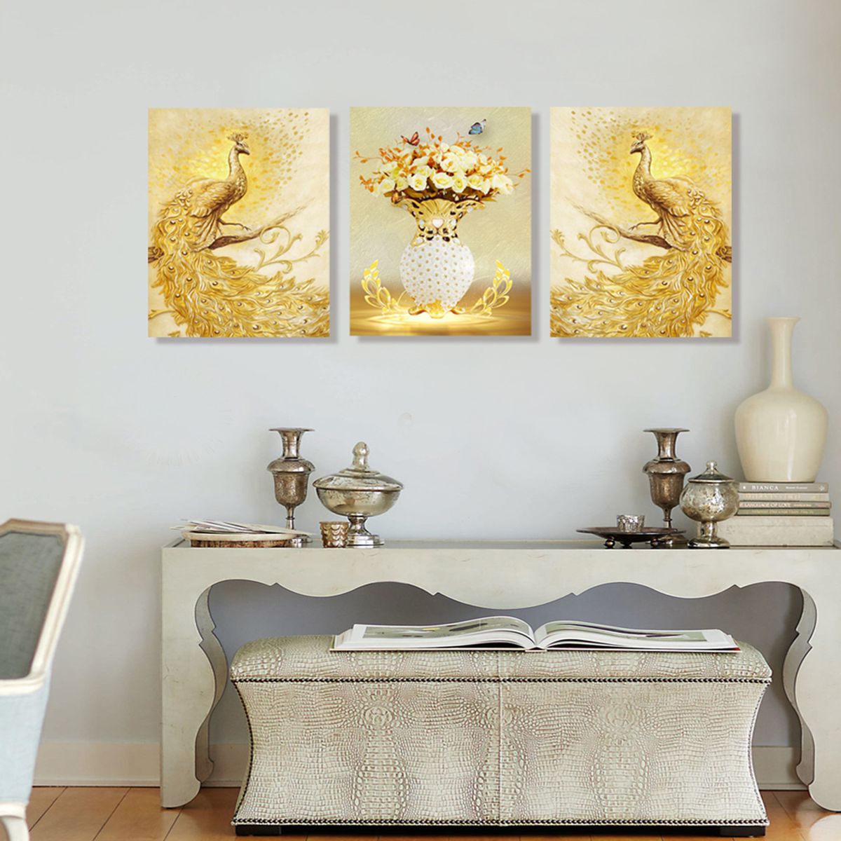 Canvas Print Paintings With Frames Wall Art Decor Golden