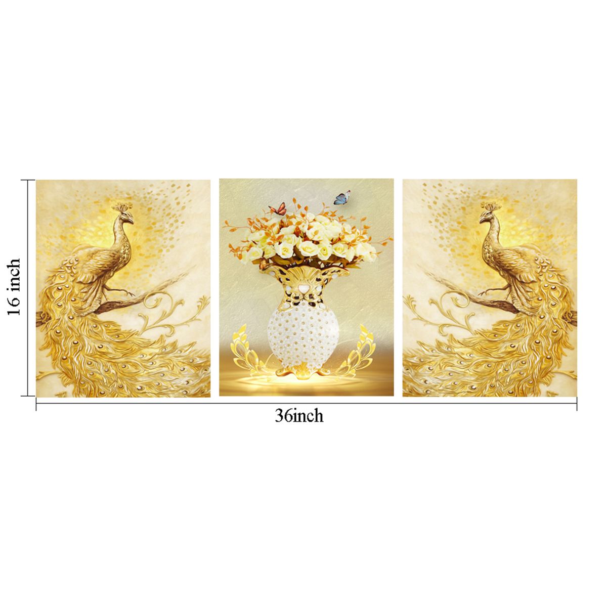 Canvas Print Paintings With Frames Wall Art Decor Golden