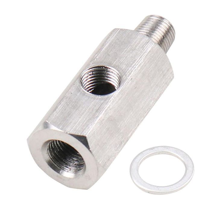 1/8inch Thread Engine Oil Pressure Sensor Adapter-Silver