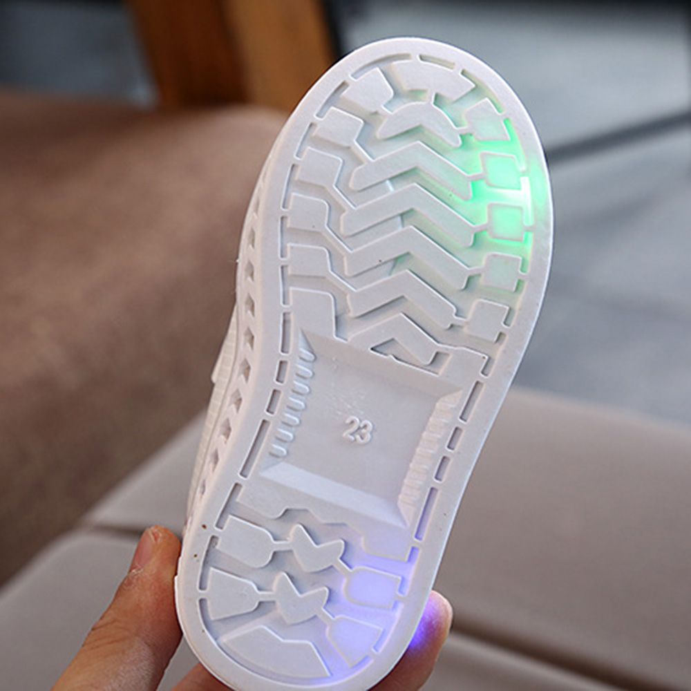 Children's Luminous Sports Shoes White Star Student Baby Toddler Sneakers Black