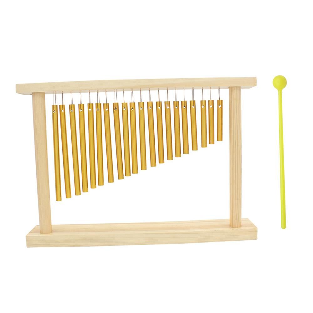 20-Tone Table Top Bar Chimes 20 Bars Single-row Musical Percussion Instrument With Wood Stand Stick