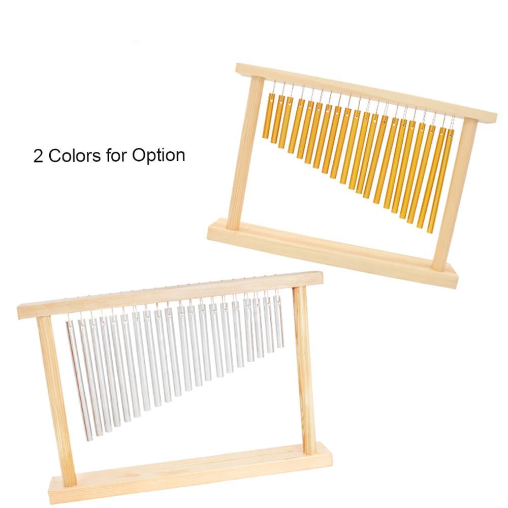 20-Tone Table Top Bar Chimes 20 Bars Single-row Musical Percussion Instrument With Wood Stand Stick